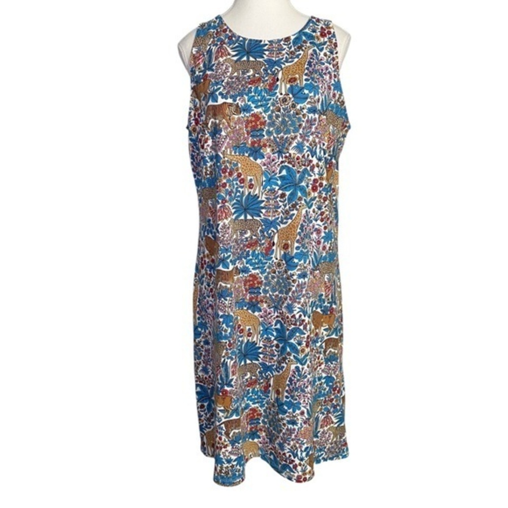 Talbots Effortless Jersey Shift Dress - Tropical Safari